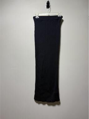 Free People Beach Ribbed Midi Skirt Navy S Beach Resortwear Vacation